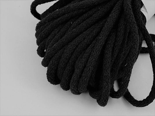 Cordon en coton 5 mm noir