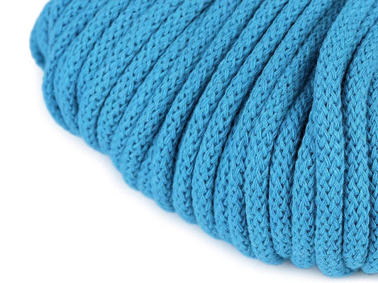 Corde en coton 5 mm bleu océan