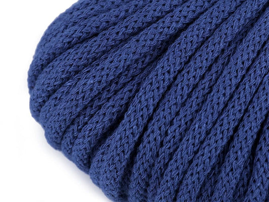 Corde en coton 5 mm bleu bleuet