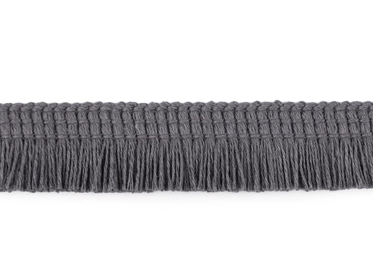 Frange en coton 17 mm, gris foncé