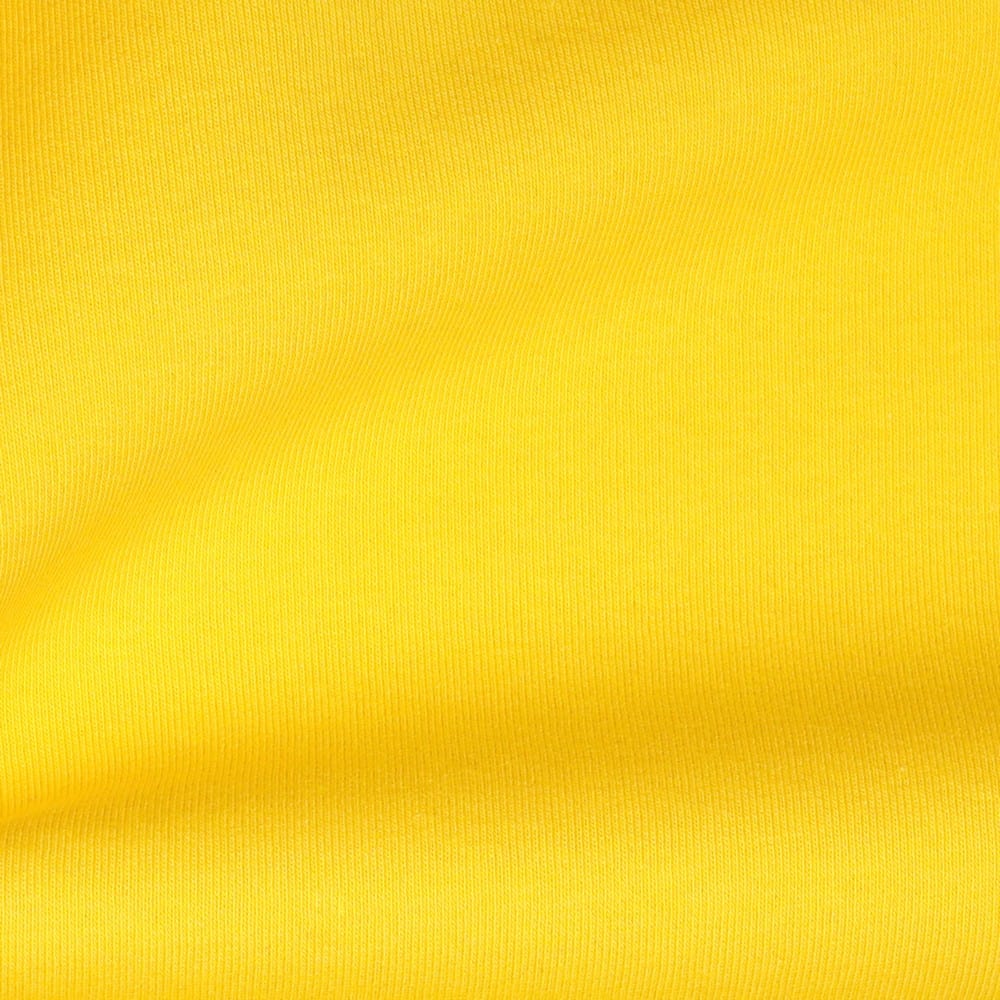 Maille en coton matelassée jaune 285 g/m²