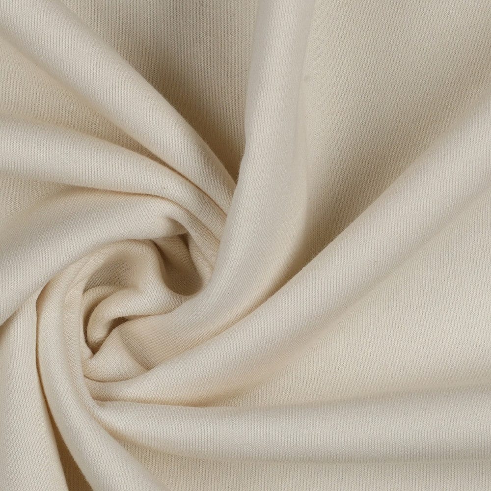 Tricot de coton molletonné, naturel non blanchi 285 g/m²