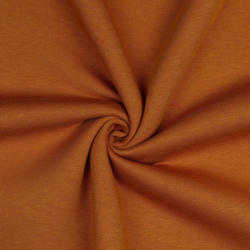 Maille coton molletonnée, ton rouille, 285 g/m²