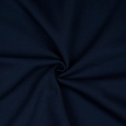 Maille molletonnée en coton bleu foncé 285 g/m²
