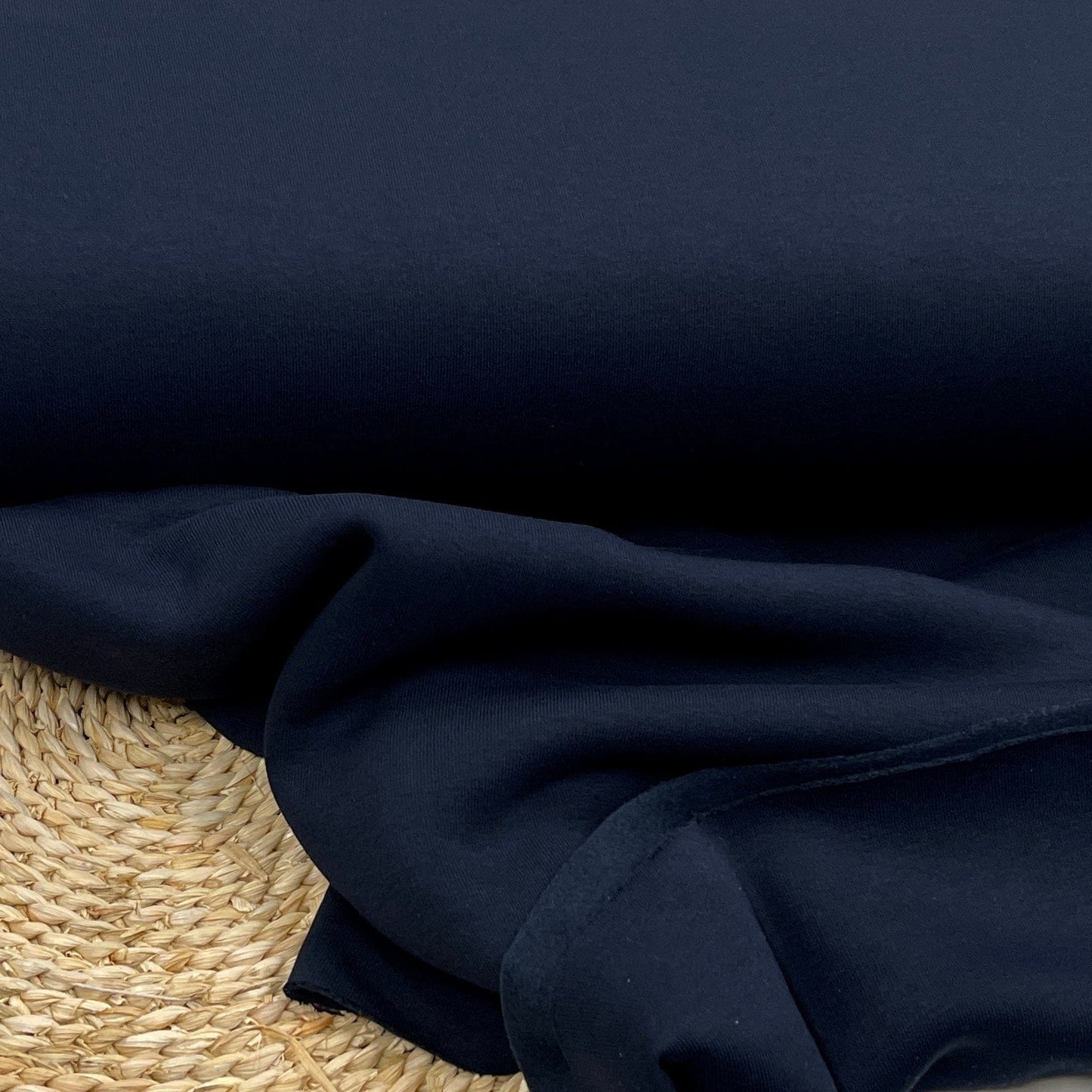 Tricot molletonné en coton, bleu foncé 285 g/m²