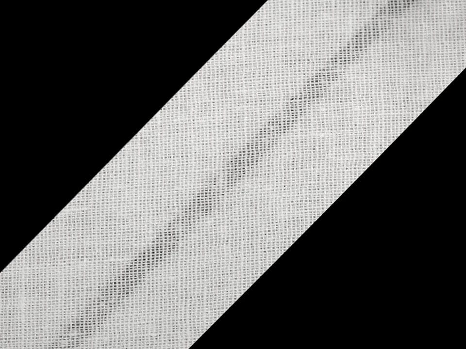 Ruban biais en coton 20 mm - blanc