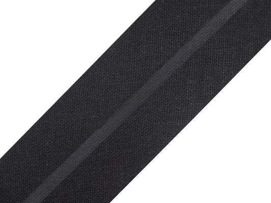 Baumwoll-Schrägband 20 mm-schwarz