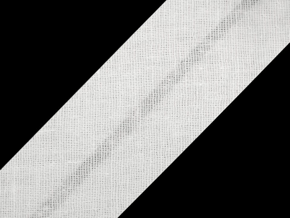 Ruban biais en coton 30 mm-blanc