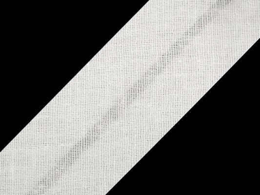 Ruban biais en coton 30 mm-blanc