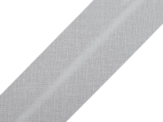 Ruban biais en coton 30 mm gris clair