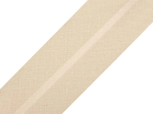 Ruban biais en coton 30 mm, crème