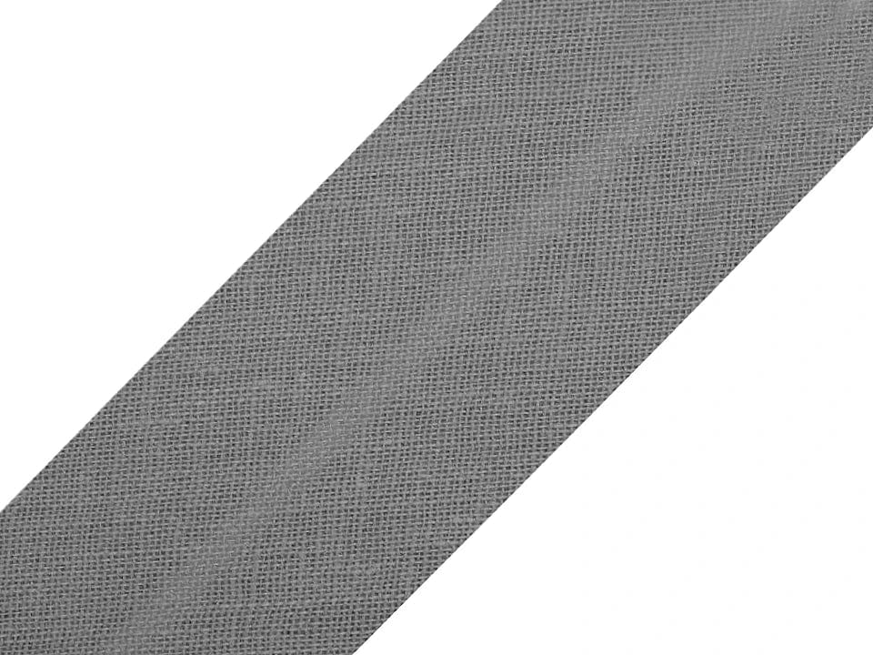 Biais en coton 30 mm, gris foncé