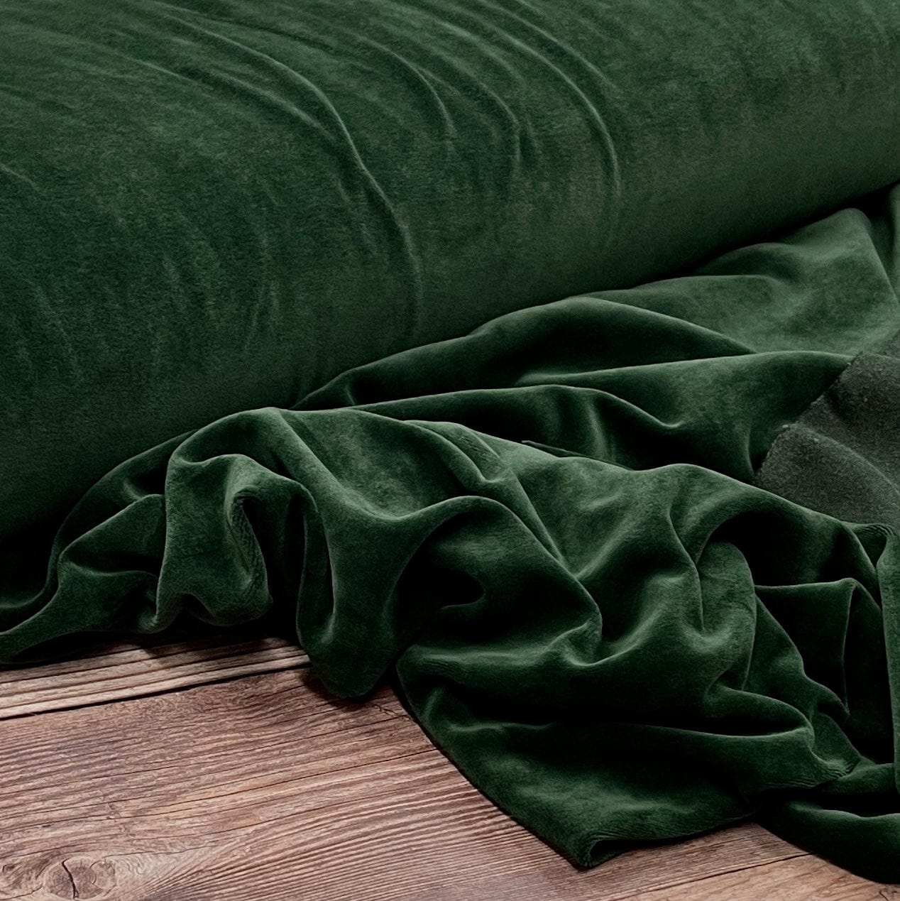 Velours de coton vert émeraude 250 g/m²