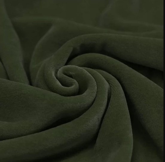 Velours de coton vert mousse 250 g/m²