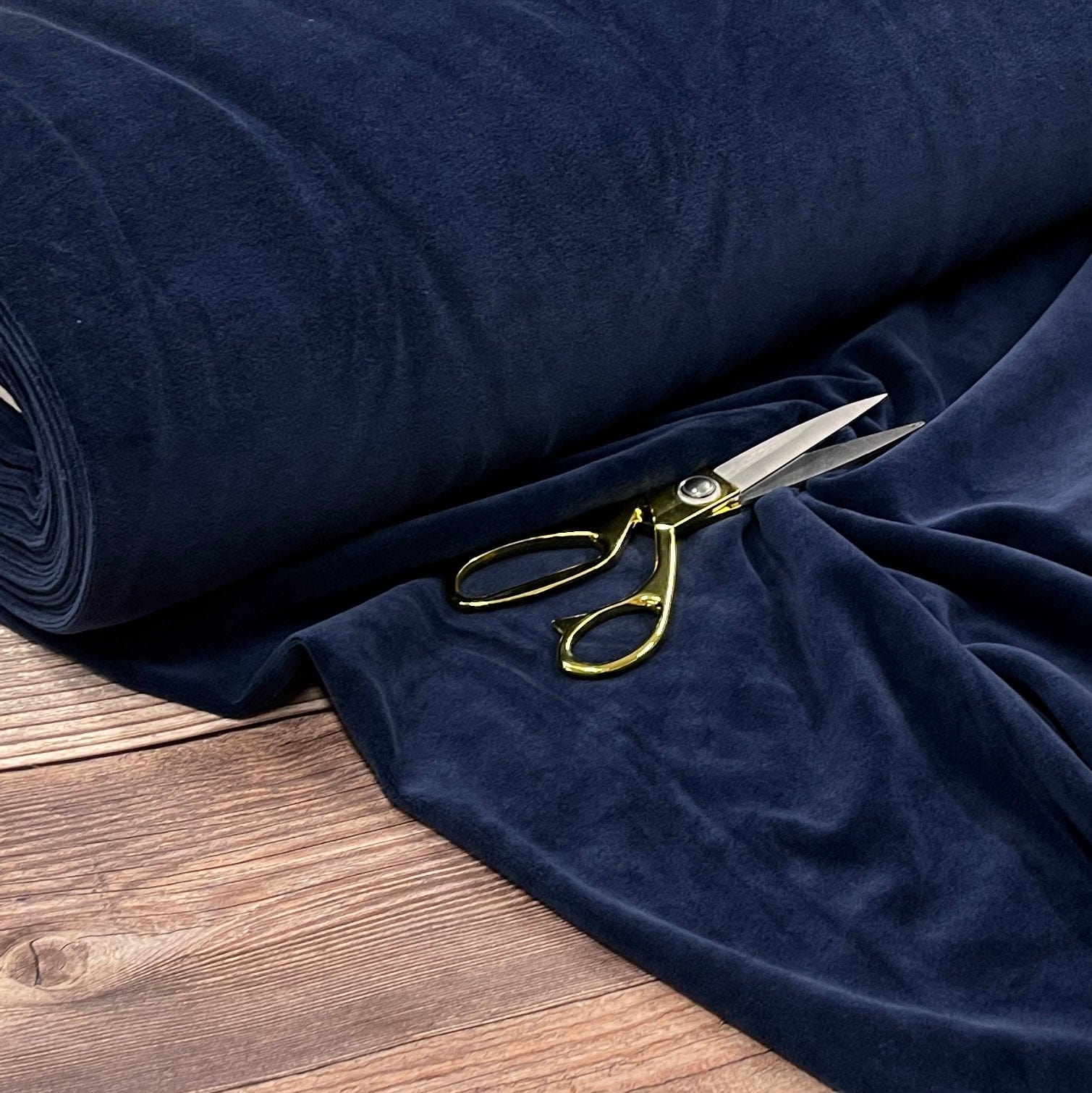 Baumwollvelours-dunkelblau 250 g/m²