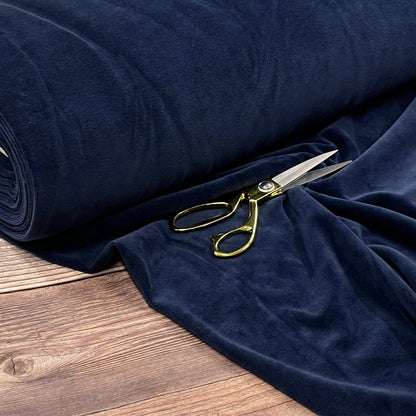 Baumwollvelours-dunkelblau 250 g/m²