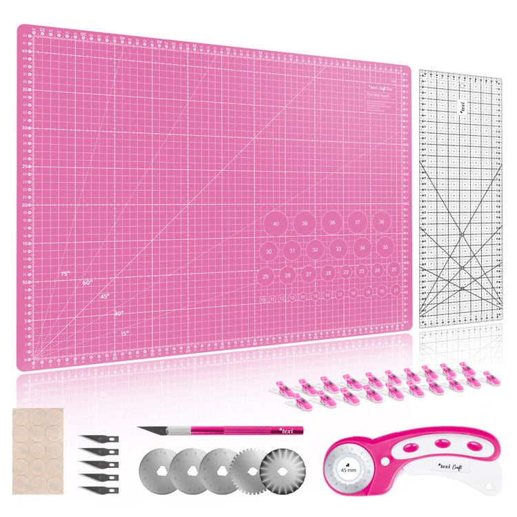 Set de planche à découper avec accessoires 60x45 cm-rose