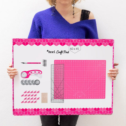 Schneidematte-Set mit Zubehör 60x45 cm-rosa