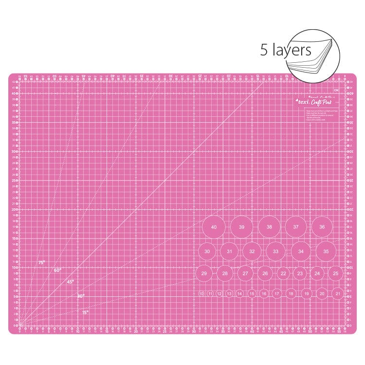 Set de tapis de découpe avec accessoires 60x45 cm rose