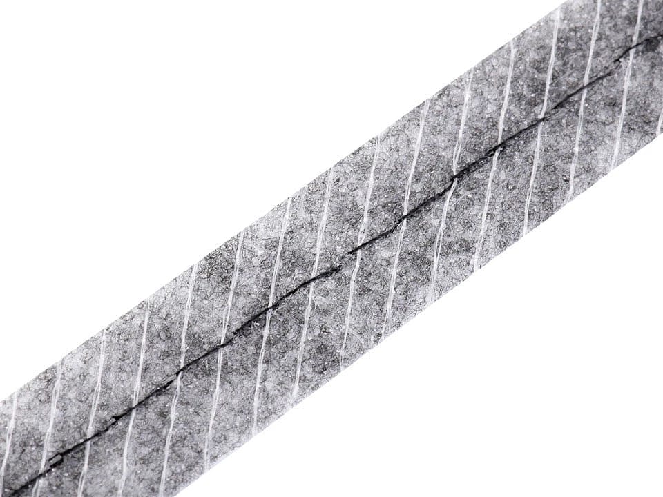 Ruban adhésif en tissu avec fil, 12 mm, gris
