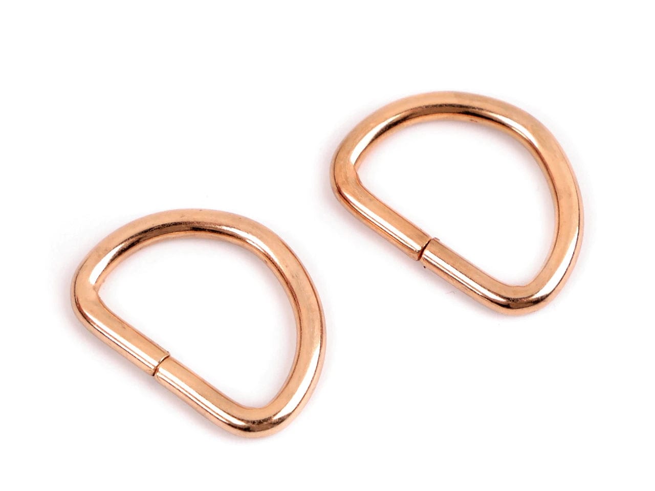 Metall-D-Ring 20 mm in Roségold (10 Stück)