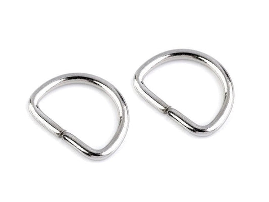 Metall-D-Ring 20 mm, silberfarben (10 Stück im Set)