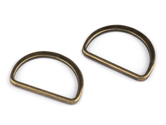Metall-D-Ring 30 mm, antik (5er-Set)