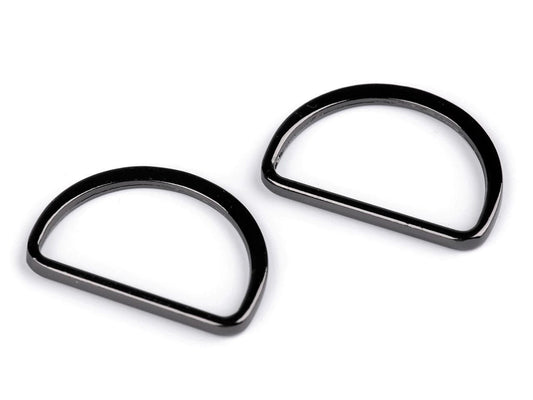 Metall-D-Ring 30 mm, schwarz verchromt (5er-Set)
