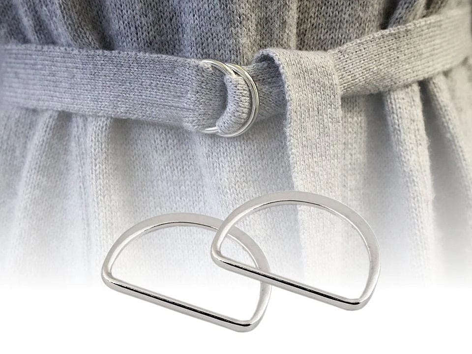 Metall-D-Ring 30 mm, silberfarben (5er-Set)