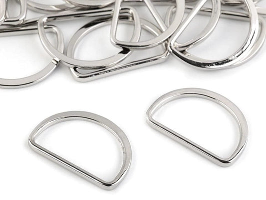 Metall-D-Ring 30 mm, silberfarben (5 Stück im Set)