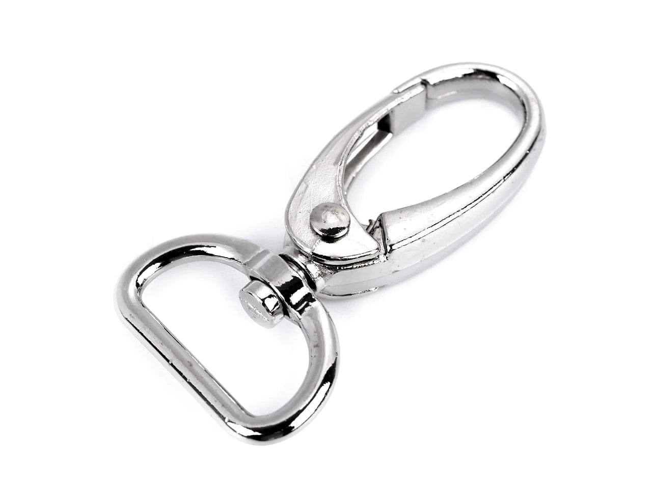 Mousqueton en métal 20 mm, imitation argent (lot de 2 pièces)