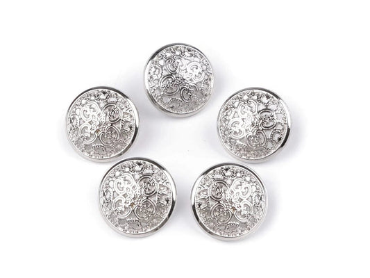 Metallknopf auf Schaft 15 mm - Silber