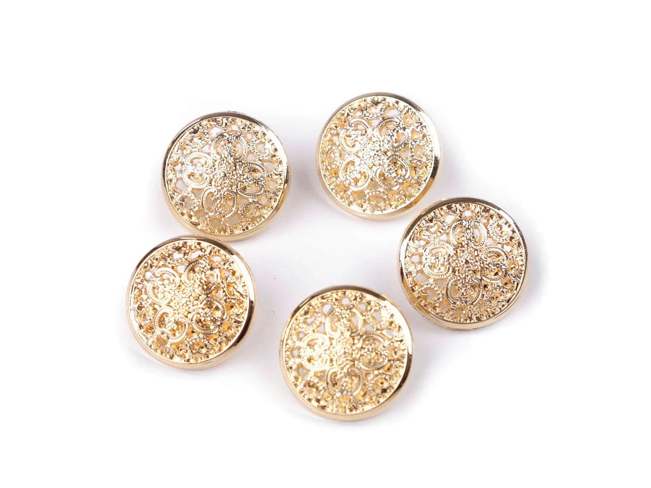 Boutons métalliques à pied 15 mm - dorés