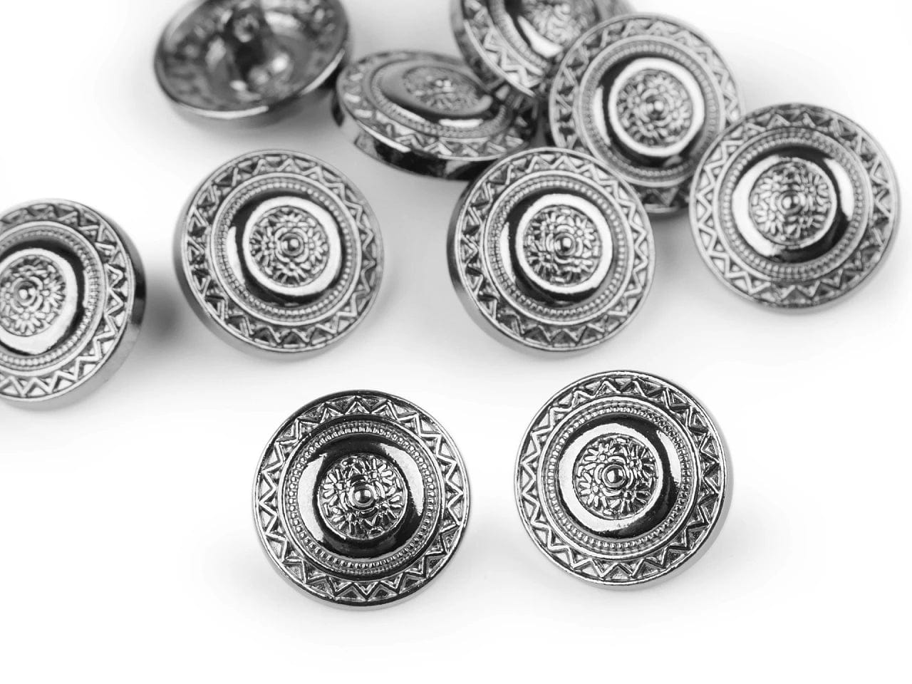 Metallknöpfe mit Schaft, 17,4 mm, Silber