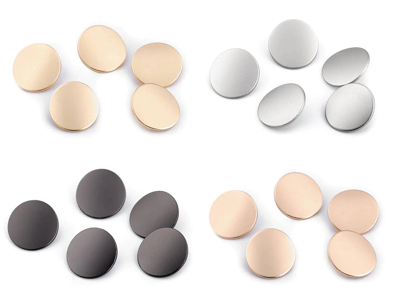 Boutons métalliques sur pied 20 mm - argent