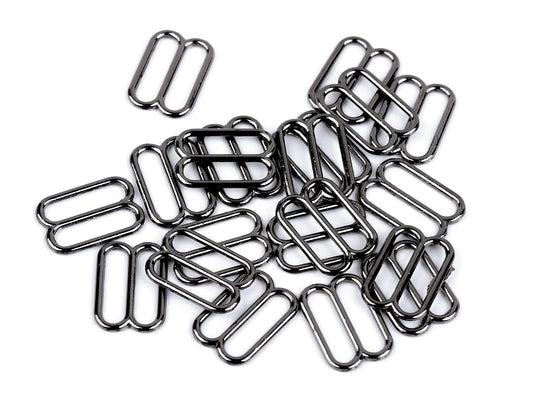Metallinen säätösolki 12 mm, musta (20 kpl pakkaus)