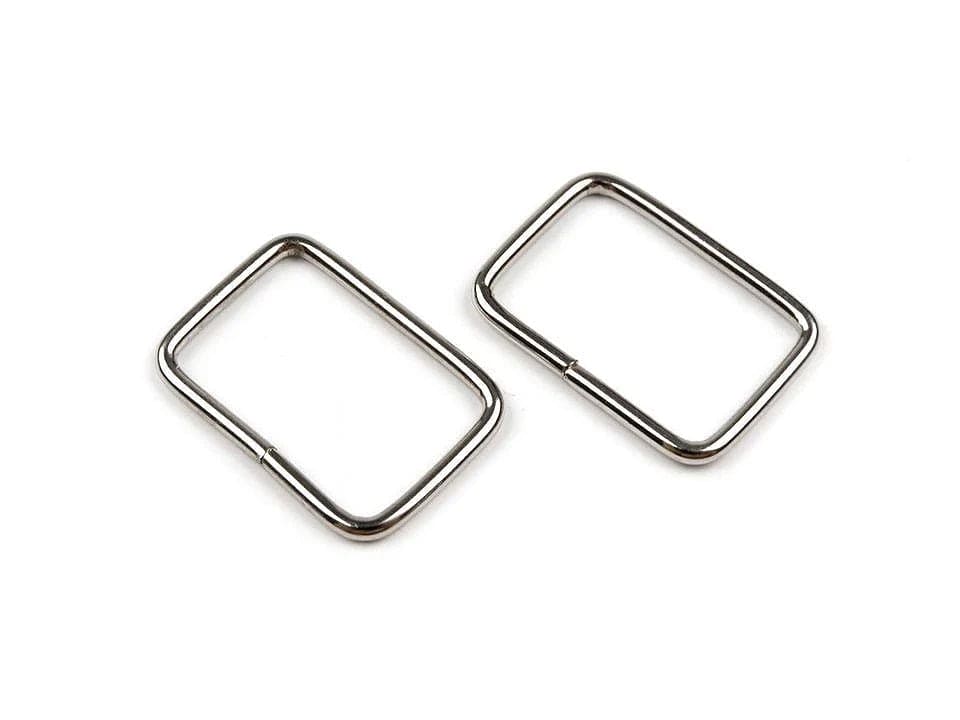 Metallrechteck 20 mm, Silberton (10 Stück)
