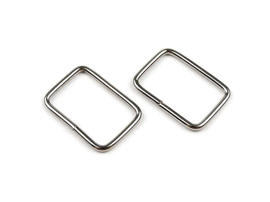 Rectangle en métal 20 mm, ton argenté (lot de 10 pièces)