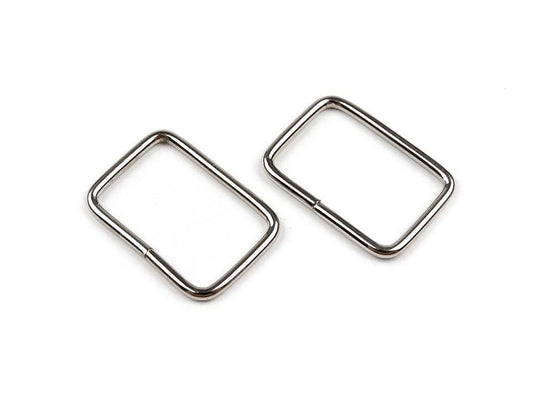Rectangle en métal 20 mm ton argenté (lot de 2)