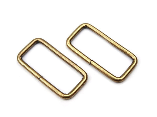Rectangle en métal 30 mm, aspect antique (lot de 10 pièces)