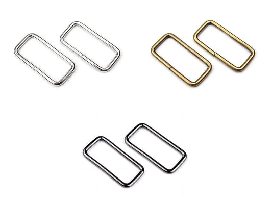 Rectangle en métal 30 mm ton argenté (lot de 10 pièces)