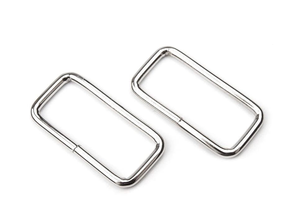 Rectangle en métal 30 mm, ton argenté (lot de 10 pièces)