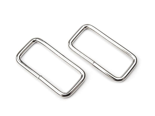 Rectangle en métal 30 mm, ton argenté (lot de 10 pièces)