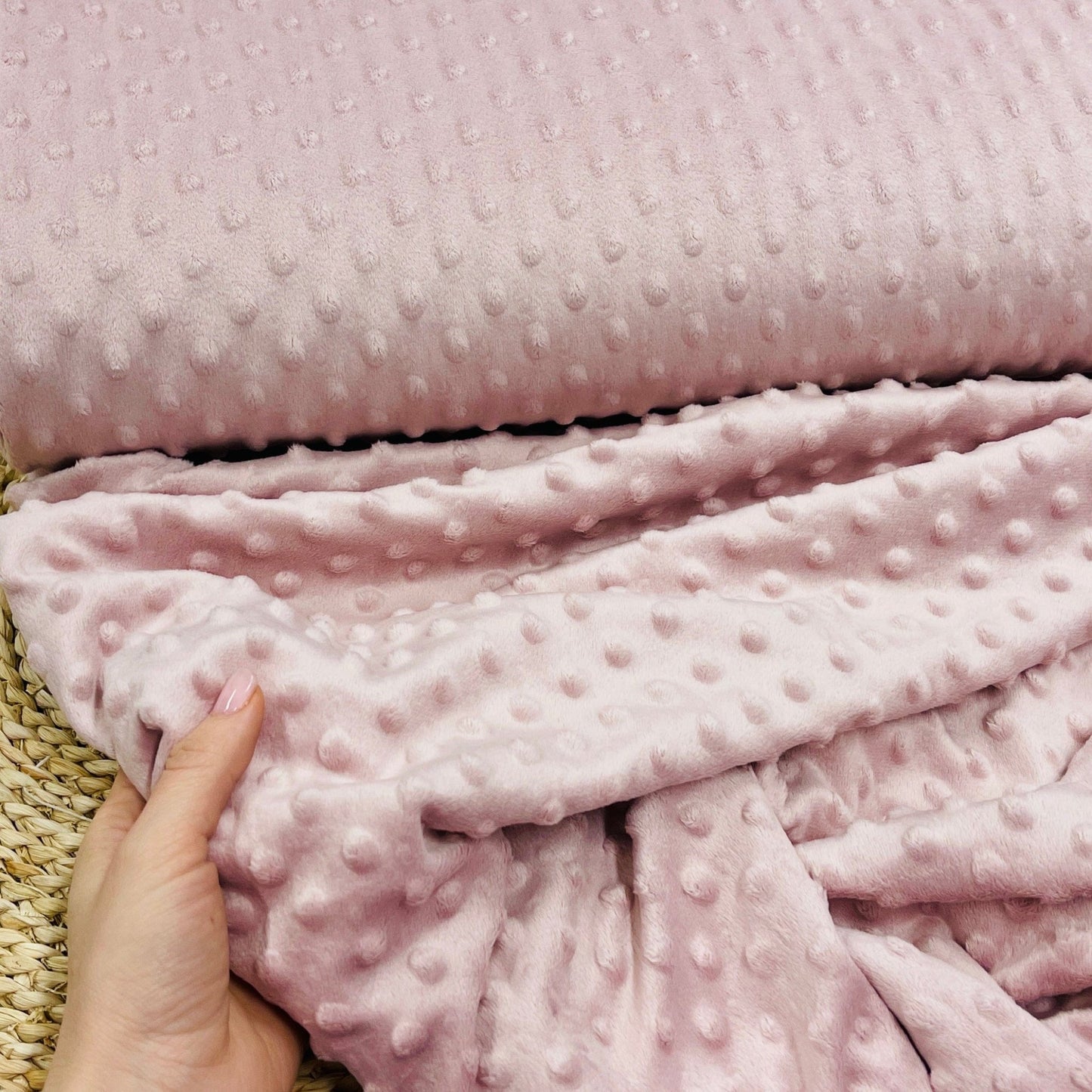 Minky-Fleece, puderrosa, 260 g/m²
