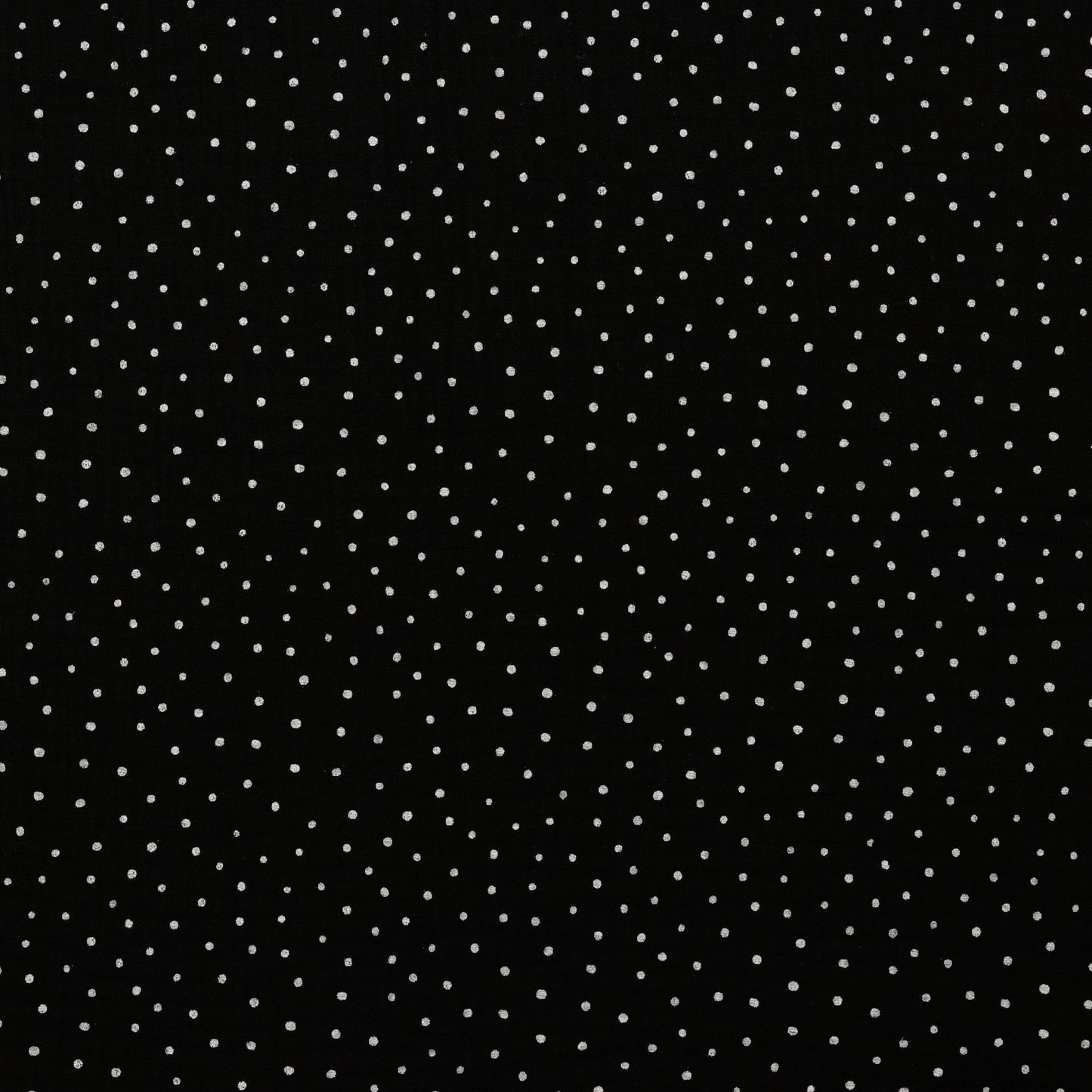 Mousseline à pois sur fond noir 125 g/m²