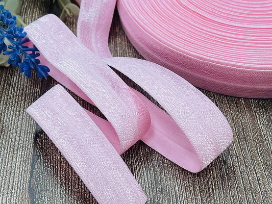 Fold-over underwear elastic–2 cm pink with shimmer