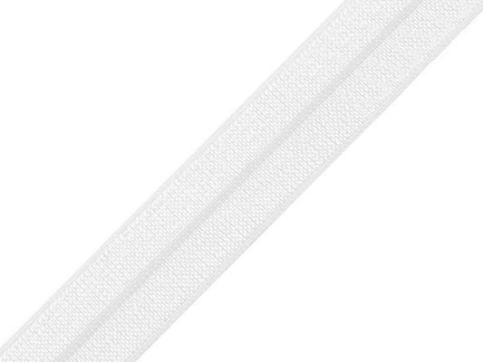 Folded elastic, 1.8 cm white with a sheen