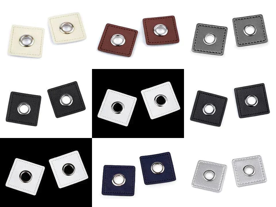 Sew-on eyelets Luversi Ø8 mm 30 x 30 mm-black