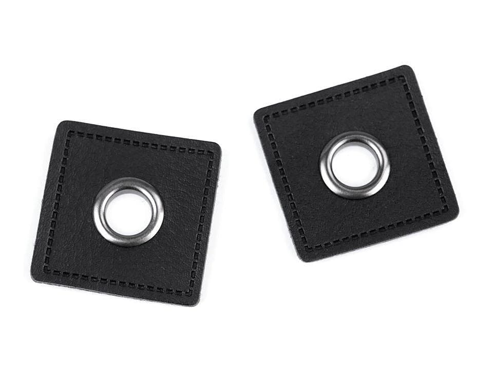 Sew-on eyelets Luversi Ø8 mm 30 x 30 mm-black
