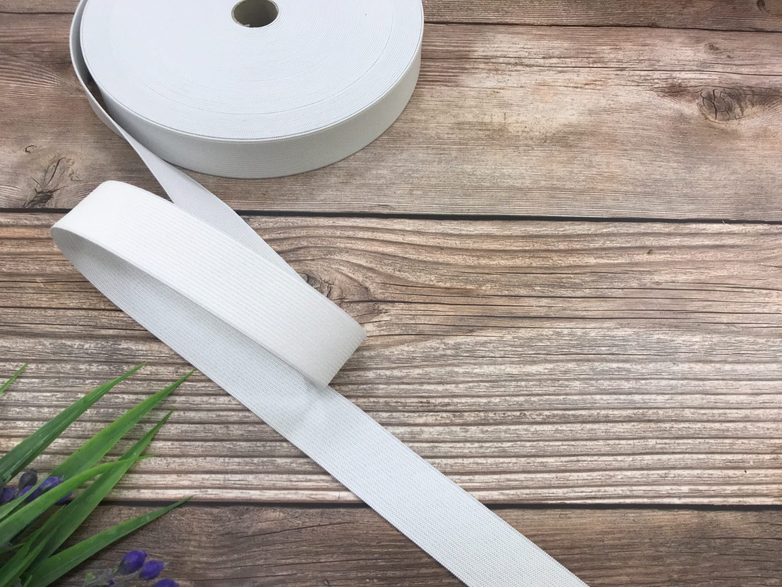 Flat elastic band-2.5 cm white